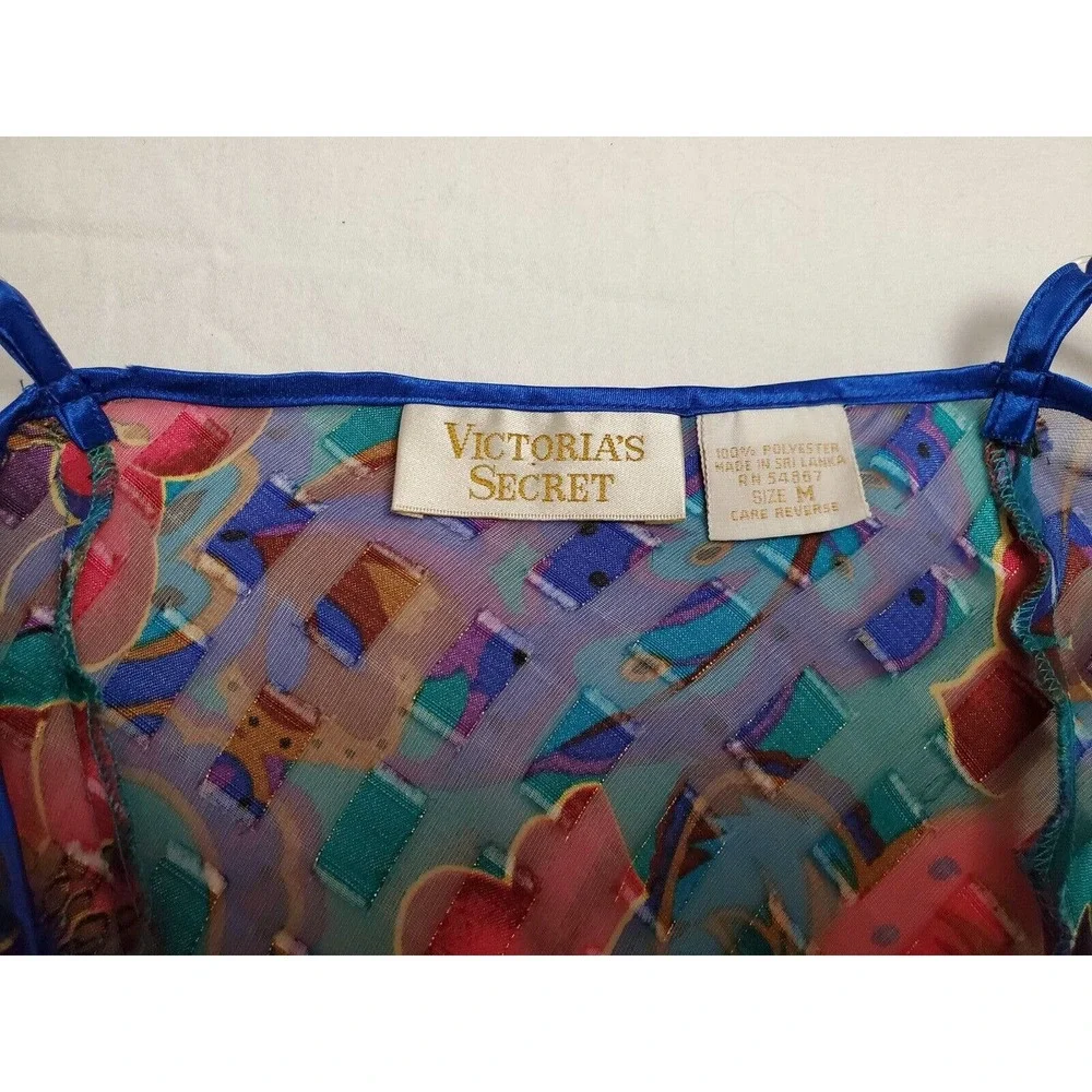 VICTORIA’S SECRET Vintage Gold Label Blue Teddy Bodysuit Romper Size Medium EUC